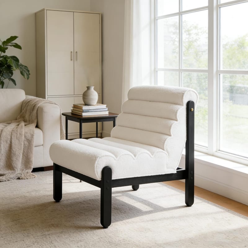 Scott Living - Modern Upholstered Accent Chair with Plush Layered Cushion & Solid Wood Frame - 25.75"W