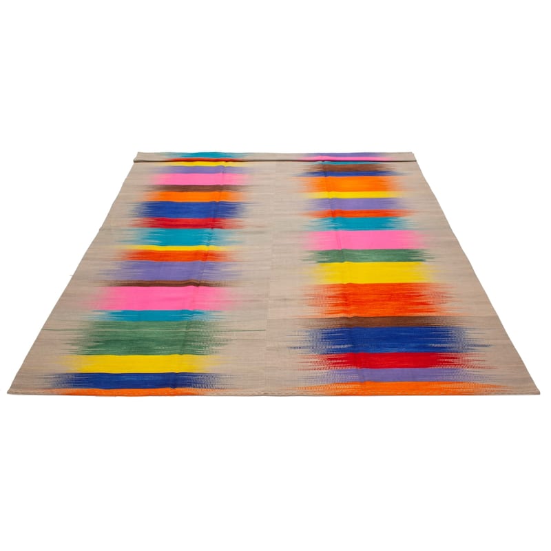 ECARPETGALLERY Flat-Weave Ankara FW Grey Wool Kilim - 9'10 x 12'8