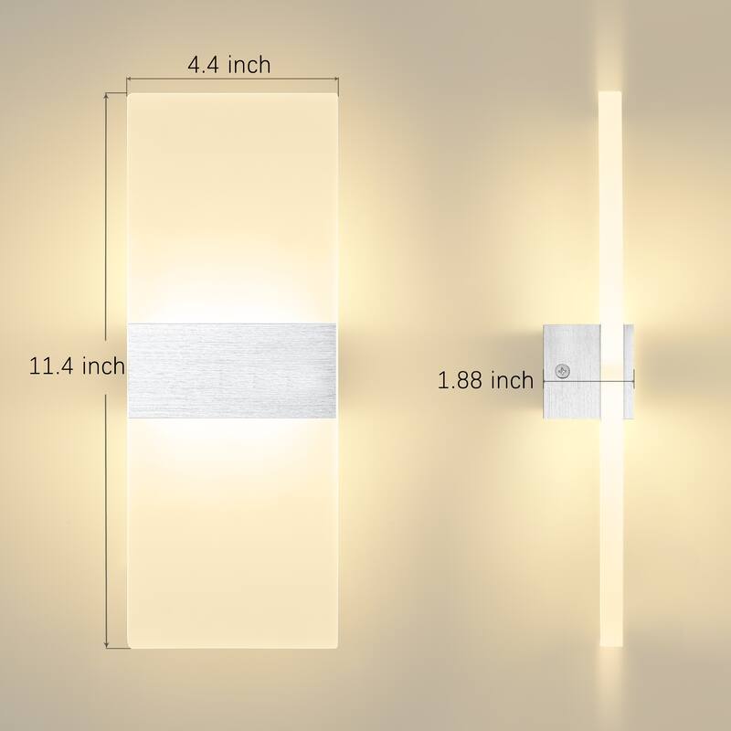 2-Light Brush Aluminium Wallchiere Sconce Light Set of 2