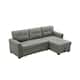 Copper Grove Arogundade Woven Fabric Reversible Sectional Sleeper Sofa