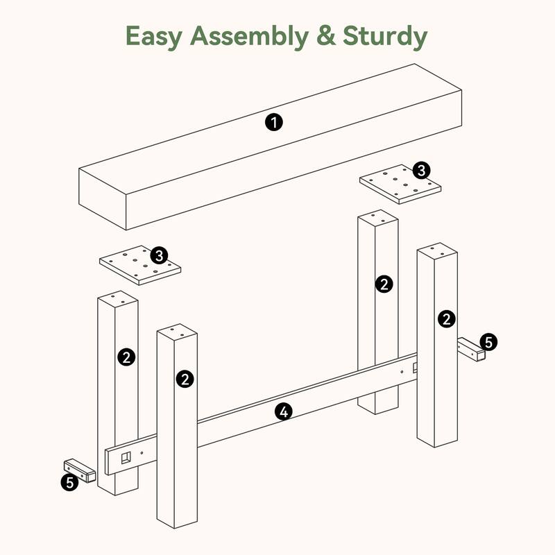 63" Long Console Table with Wooden Entryway Table for Living Room - Large