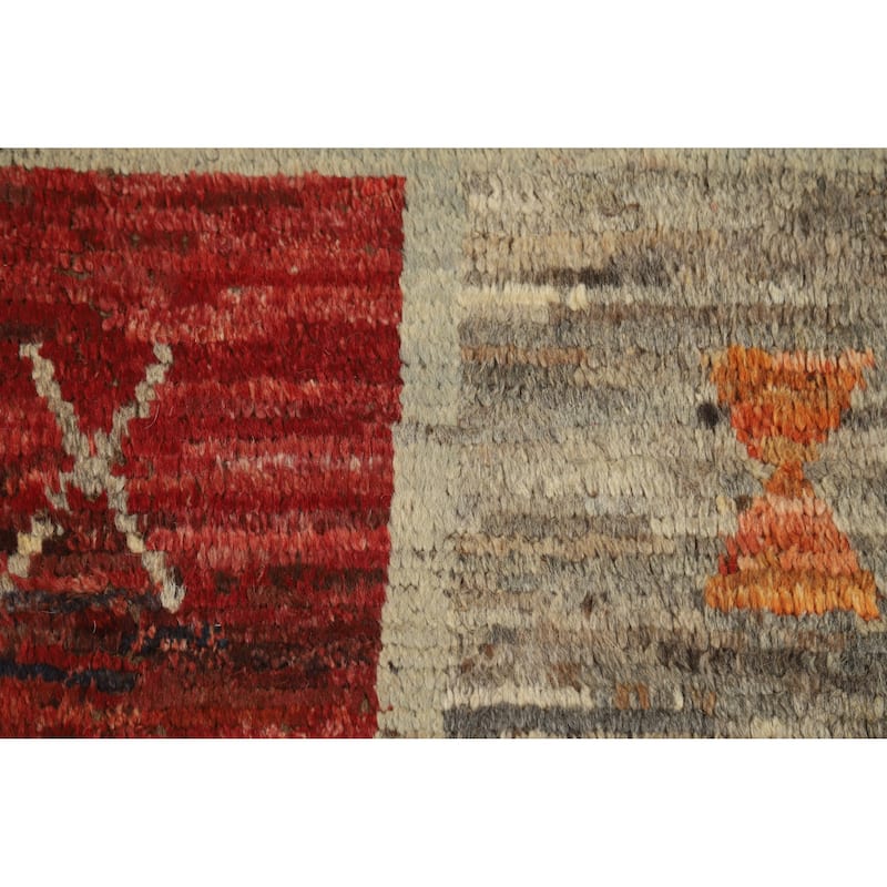 Geometric Moroccan Area Rug Hand-Knotted Wool Carpet - 6'7" x 9'7"