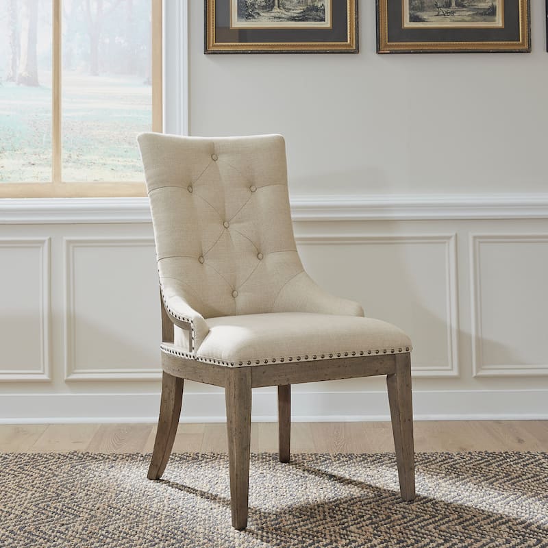 Americana Farmhouse Dusty Taupe Rectangular Table Set with Dining Chairs Various Options
