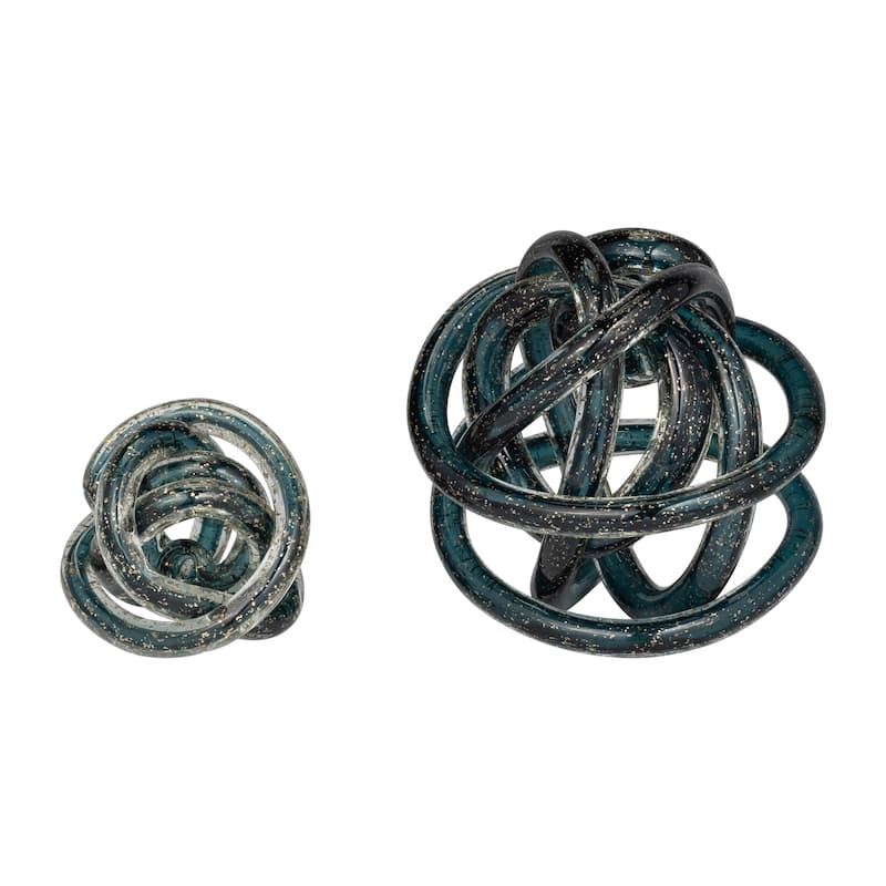 Sagebrook Home Sculptural Glass Abstract Knot, Decorative Objects, Home Accent Piece