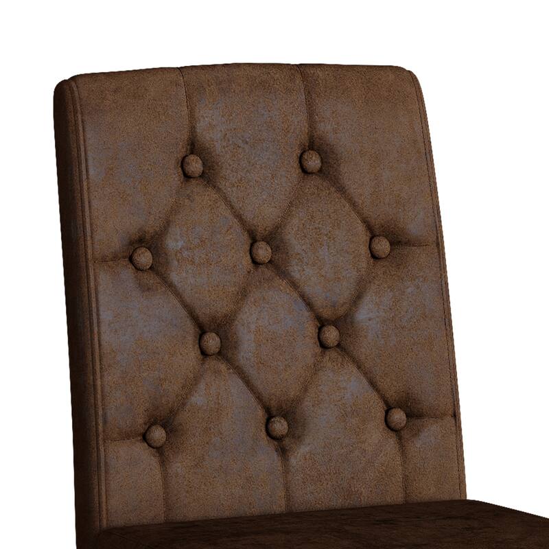Upholstered Dining Chairs Set of 4, Button Tufted Dining Chair with Metal Legs, Modern Suede Fabric Side Chair with Backrest