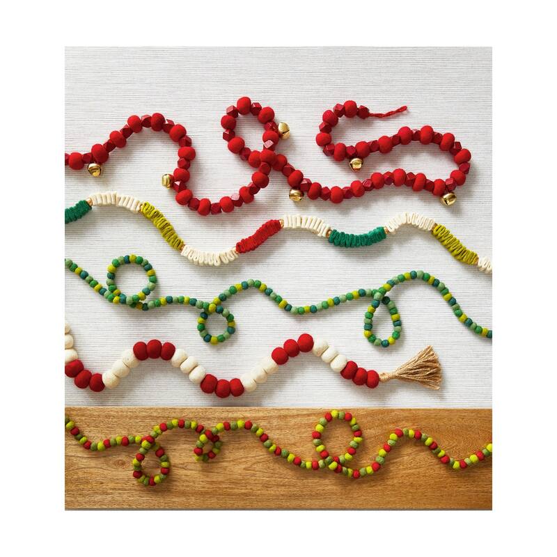 Wool Ball & Jute Tassel Garland