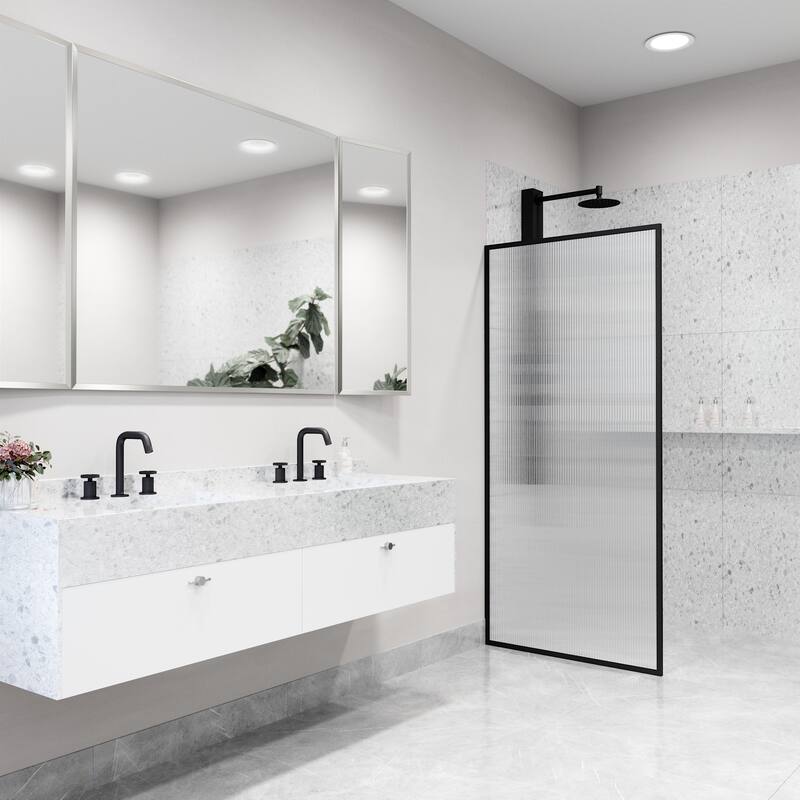 VIGO Meridian 34" W x 74" H Framed Fixed Shower Screen