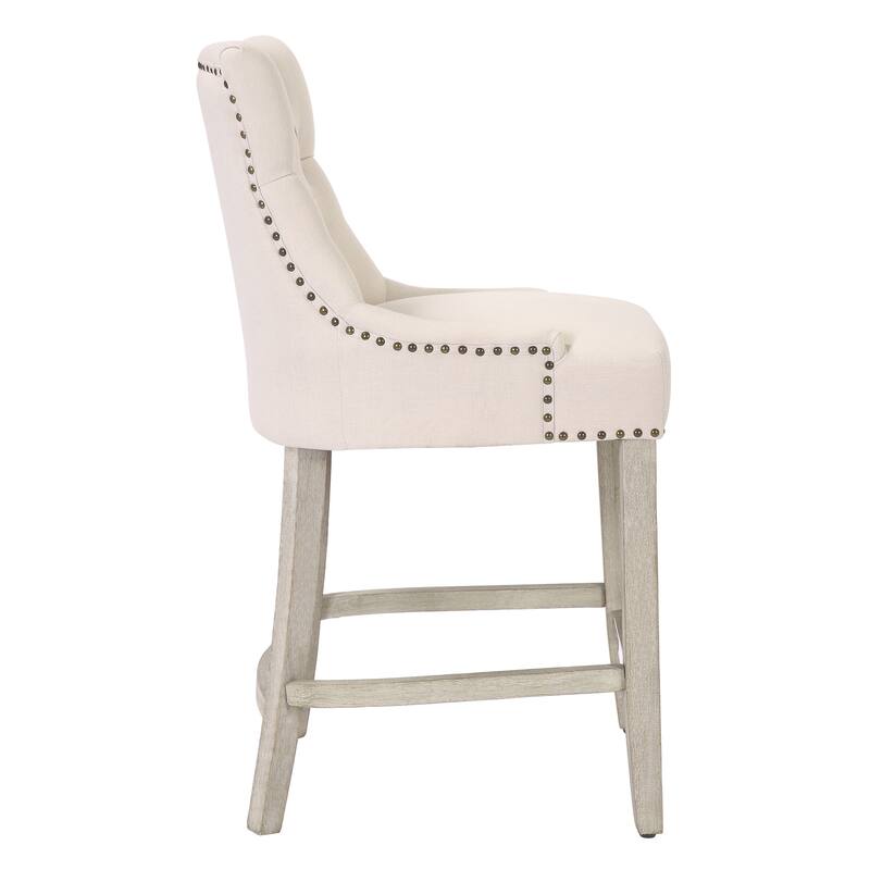 Carter 24" Upholstered Button Tufted Counter Bar Stool