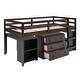 preview thumbnail 30 of 50, Contemporary Low Study Twin Loft Bed with Cabinet and Rolling Portable Desk, Solid Construction & Versatility Galore