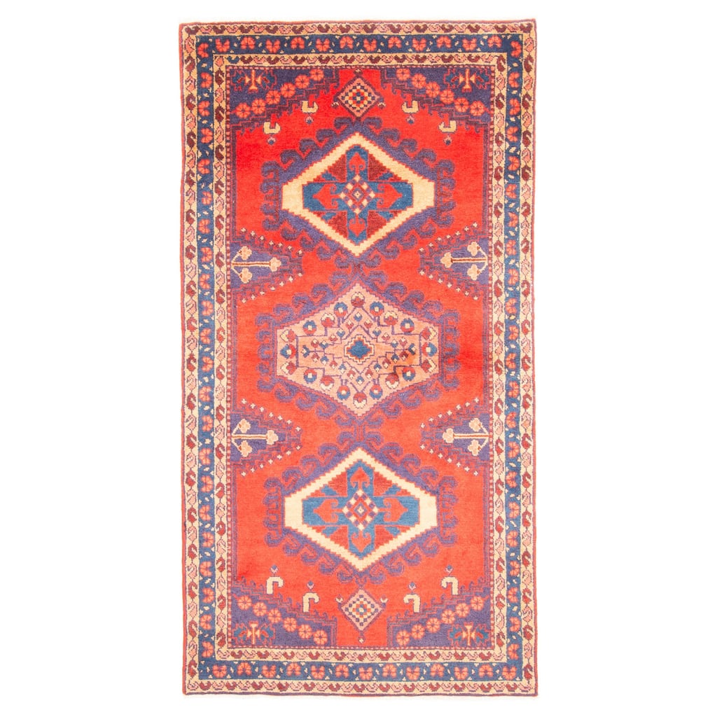 ECARPETGALLERY Hand-knotted Melis Vintage Light Red Wool Rug - 3'5 x 6'7