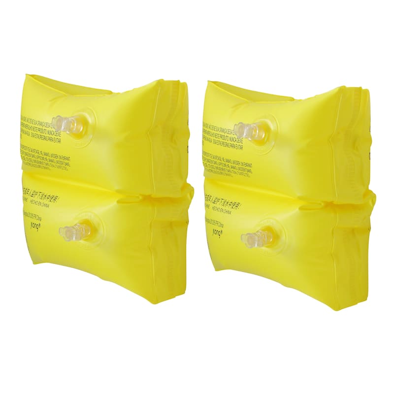 Set of 2 Inflatable Yellow Swimming Pool Arm Floats 8-Inch - 8"