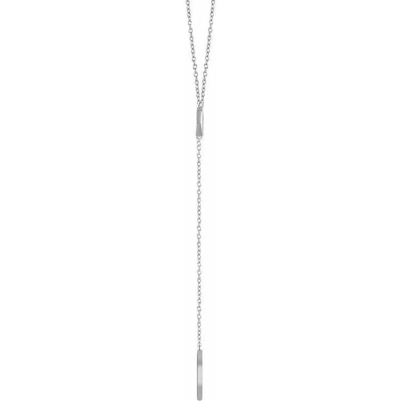 Curata 14k White Gold Polished Circle and Bar Lariat Y 16-18 Inch Necklace