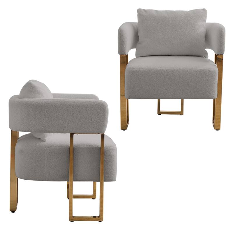Modern decorative chair, living room side chair with gold metal legs, no wheels, suitable for dressing area, reception room