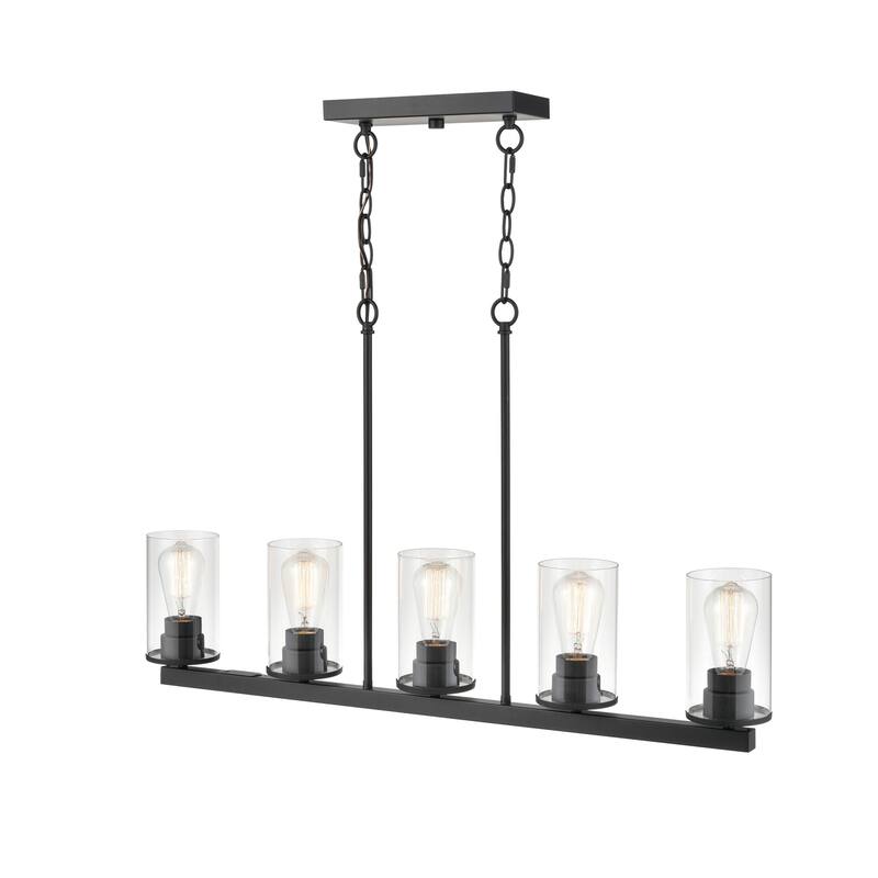 Millennium Lighting Verlana 5 Light Pendant Fixture in Multiple Finishes with Clear Glass Shades