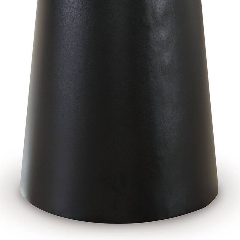 Wim Side End Table, Live Edge Black Acacia Wood, Metal, Round 23 Inch