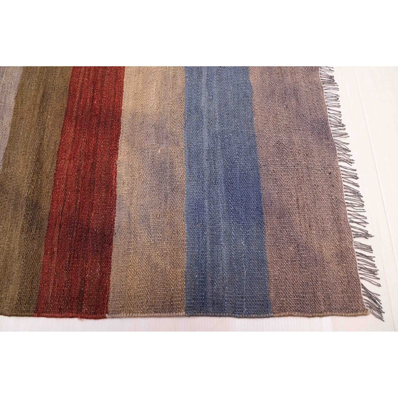 ECARPETGALLERY Flat-Weave Boho Multi Color Wool Kilim - 6'5 x 8'8