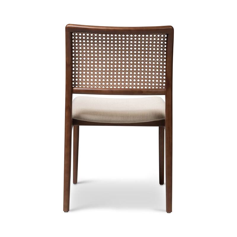 Modern Brazilian - Charlotte - Cane Side Chair - Medley Ivory Seat - Ebano Frame - Natural Cane Webbing