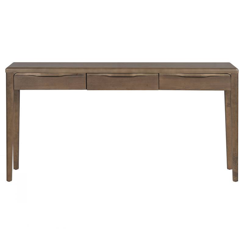 Elegant Console Table with Oak Veneer,Light Luxury Entryway Table with 3 Drawers