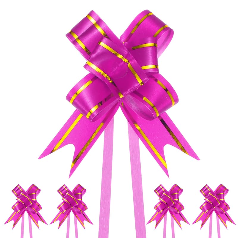 100pcs Ribbon Pull Bows Bows for Wedding Baskets Decorations - Rose Red - 2.56 Inch