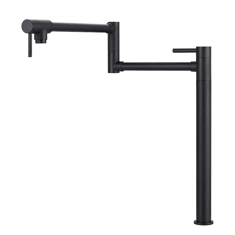 WOWOW Deck Mount Pot Filler Folding Faucet - Black
