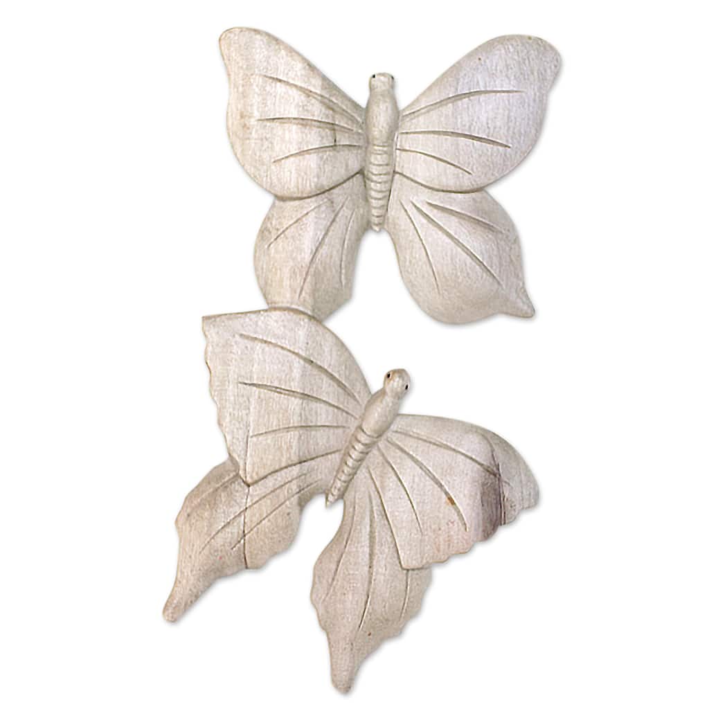 Novica Handmade Fly Butterfly Wood Wall Art
