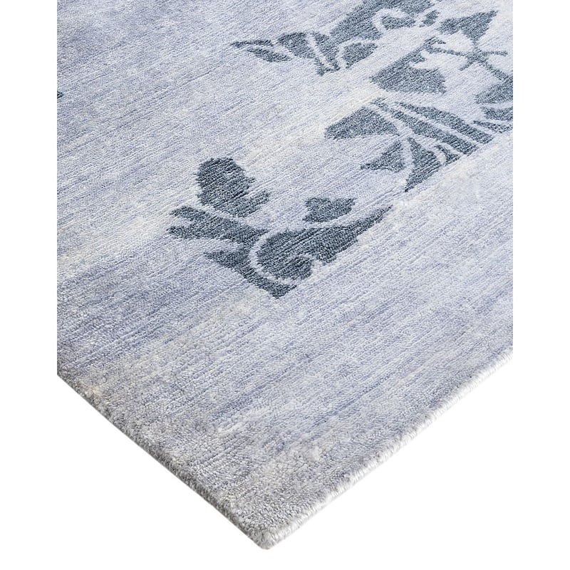 Modern One-of-a-Kind Hand-Knotted Area Rug - Ivory, 9' 3" x 12' 2" - 9' 3" x 12' 2"