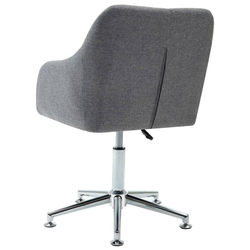 vidaXL Dining Chair 360 Degrees Swivel Accent Desk Chair with Arms Fabric - 21.7" x 20.9" x (30.7"-36.2")
