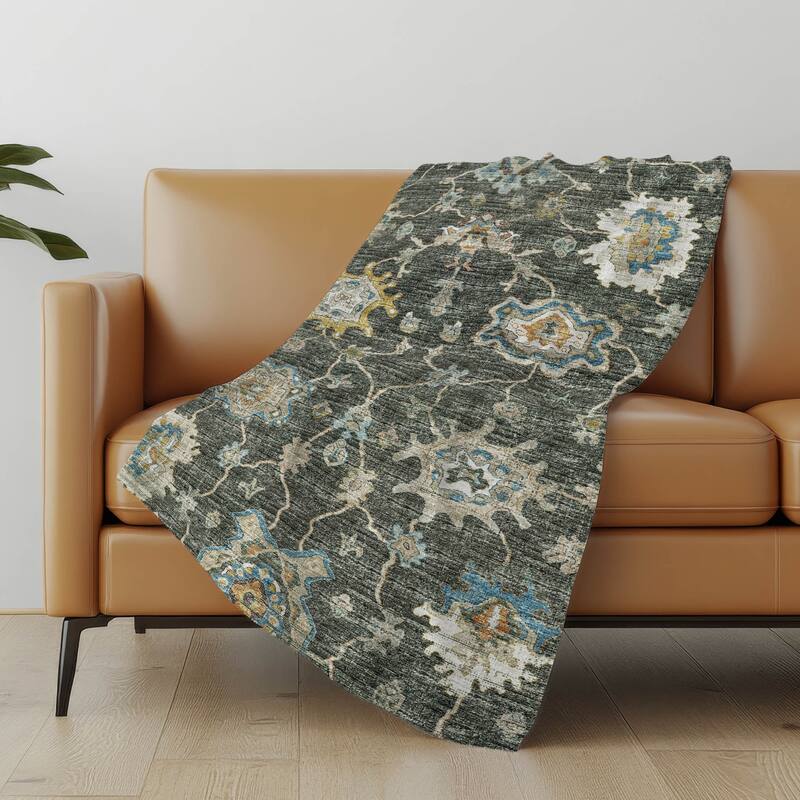 Premium Machine Washable ASB96 Global Sherpa Throw Blanket - Forest - 4'2" x 5'10"