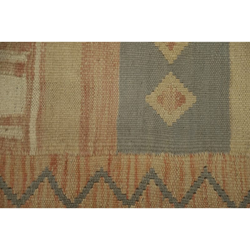 Hand Woven Oriental 100% Wool Carpet Southwestern Tribal Multi-Colored Kilim Area Rug - 4' 10'' X 2' 10''