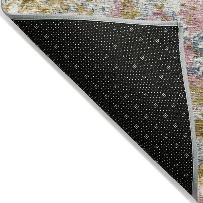 Machine Washable Indoor/Outdoor Vintage Traditional Chantille Rug