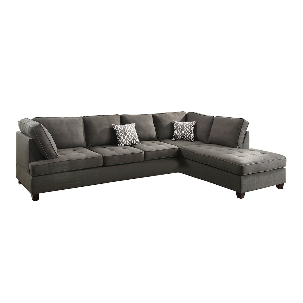 2 Piece Fabric Sectional Sofa