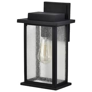 Sullivan 1 Light Medium Wall Lantern Matte Black with Clear Seeded Glass