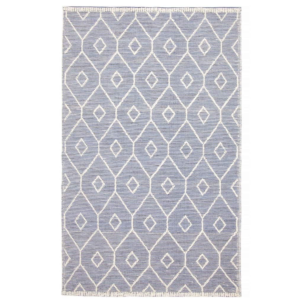 ECARPETGALLERY Braid weave Sienna Navy Wool Rug - 4'11 x 8'0