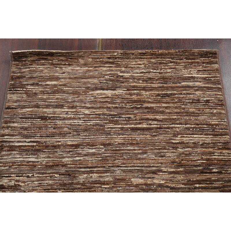 Modern Gabbeh Kashkoli Wool Runner Rug Hand-knotted Oriental Carpet - 2'10" x 9'9"