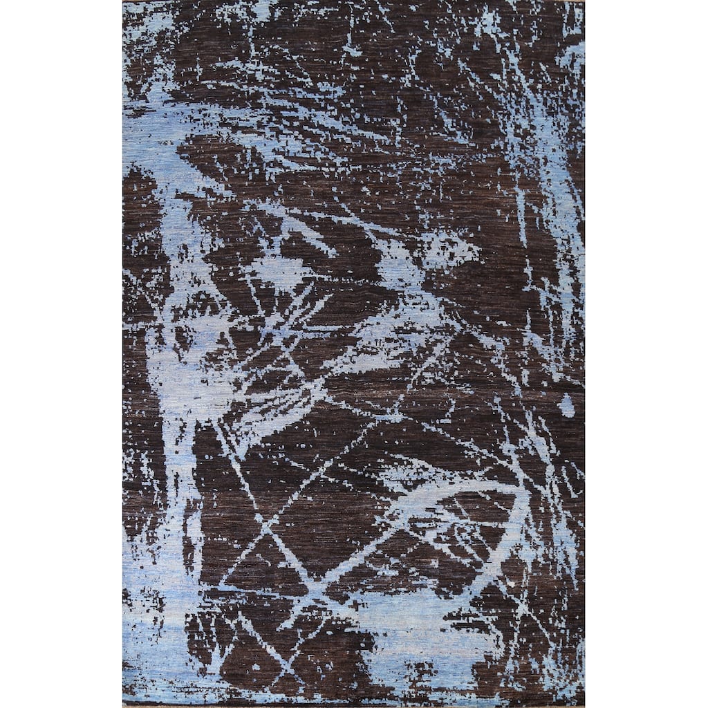 Vegetable Dye Abstract Oriental Living Room Area Rug Wool Hand-knotted - 8'11" x 11'10"