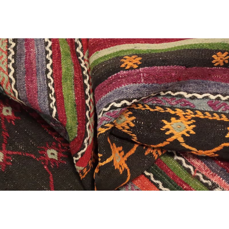 Hand Woven Oriental 100% Wool Carpet Southwestern Tribal Multi-Colored Kilim Area Rug - 8' 0'' X 6' 4''