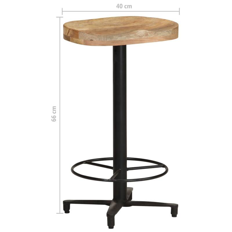 vidaXL Bar Stools 2 pcs 26" Solid Mango Wood