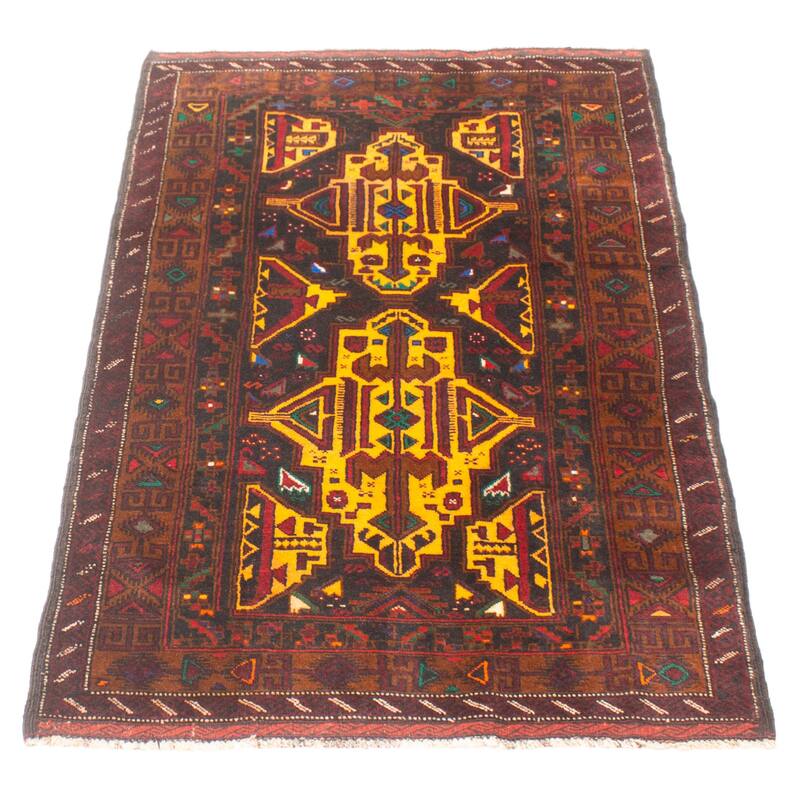 ECARPETGALLERY Hand-knotted Teimani Orange Wool Rug - 3'7 x 5'11