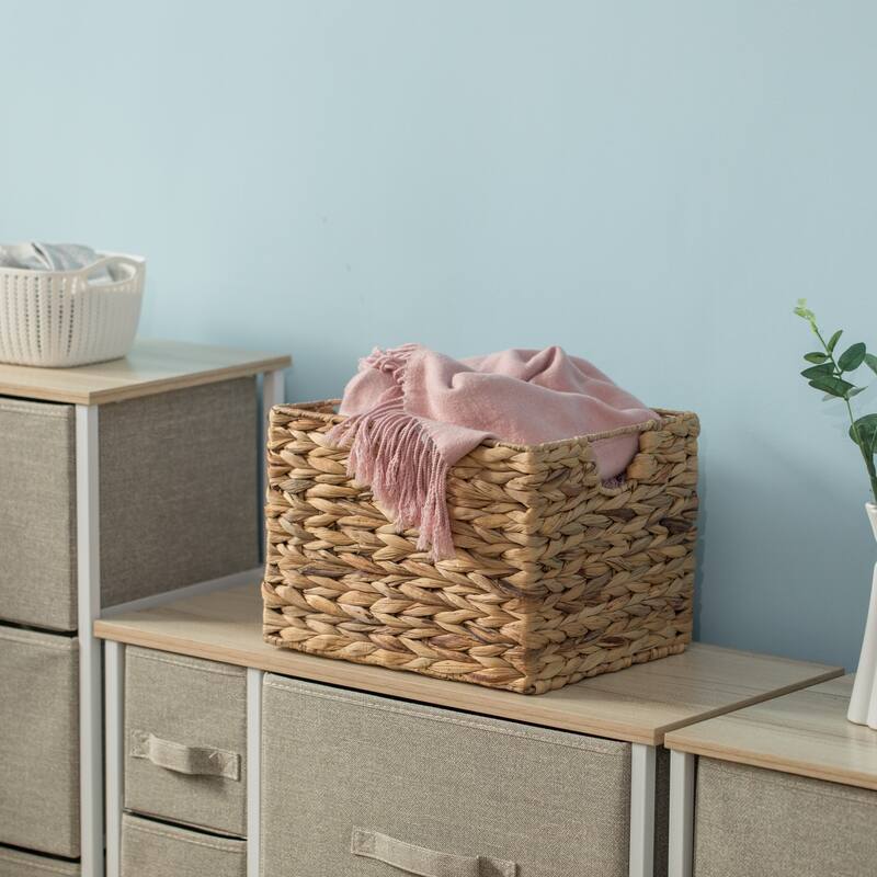 Natural Decorative Woven Water Hyacinth Storage Basket