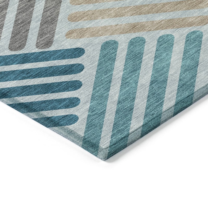 Machine Washable Indoor/ Outdoor Modern Weave Chantille Rug