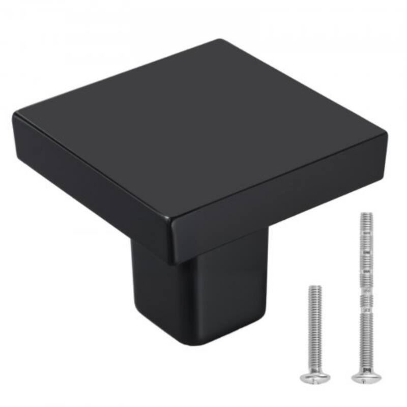 Black Zinc Alloy Cabinet Knobs 10 Pack Single Hole Drawer Pulls with Screws for Kitchen Bathroom Wardrobe Furniture