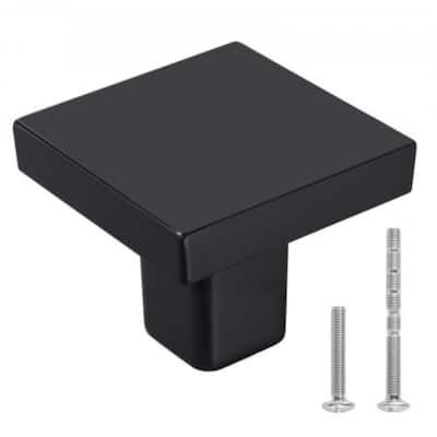 Black Zinc Alloy Cabinet Knobs 10 Pack Single Hole Drawer Pulls with Screws for Kitchen Bathroom Wardrobe Furniture