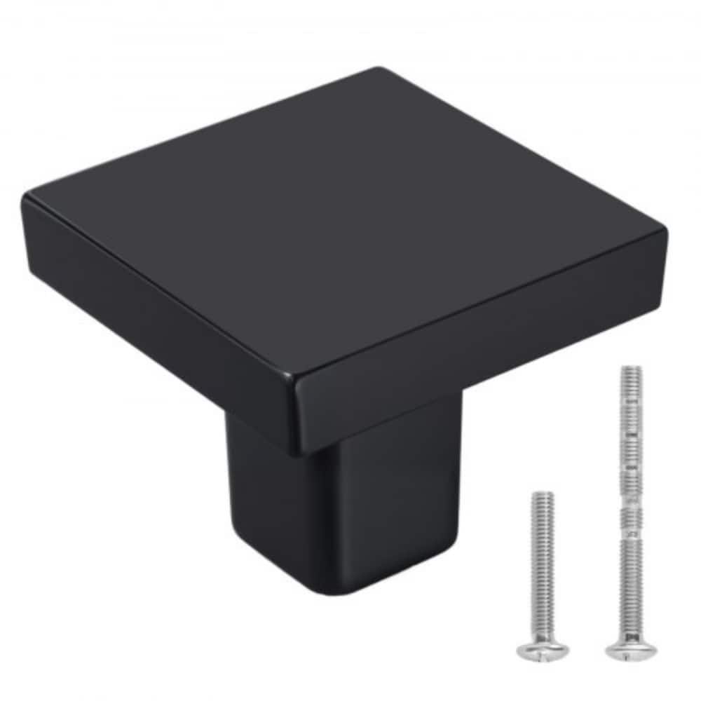 Black Zinc Alloy Cabinet Knobs 10 Pack Single Hole Drawer Pulls with Screws for Kitchen Bathroom Wardrobe Furniture