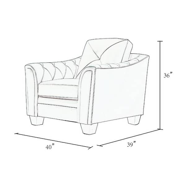 Copper Grove Baclieu Tufted Ivory Leather Accent Chair 40"W x 39"D x