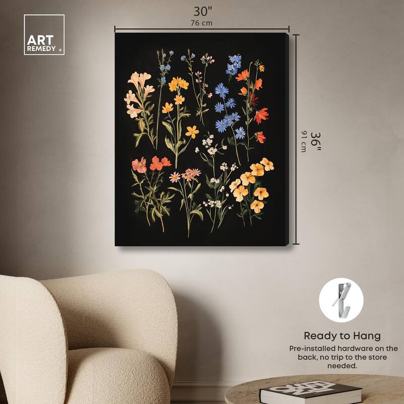 Darkling Daisies II Canvas by Art Remedy, Gallery Wrapped