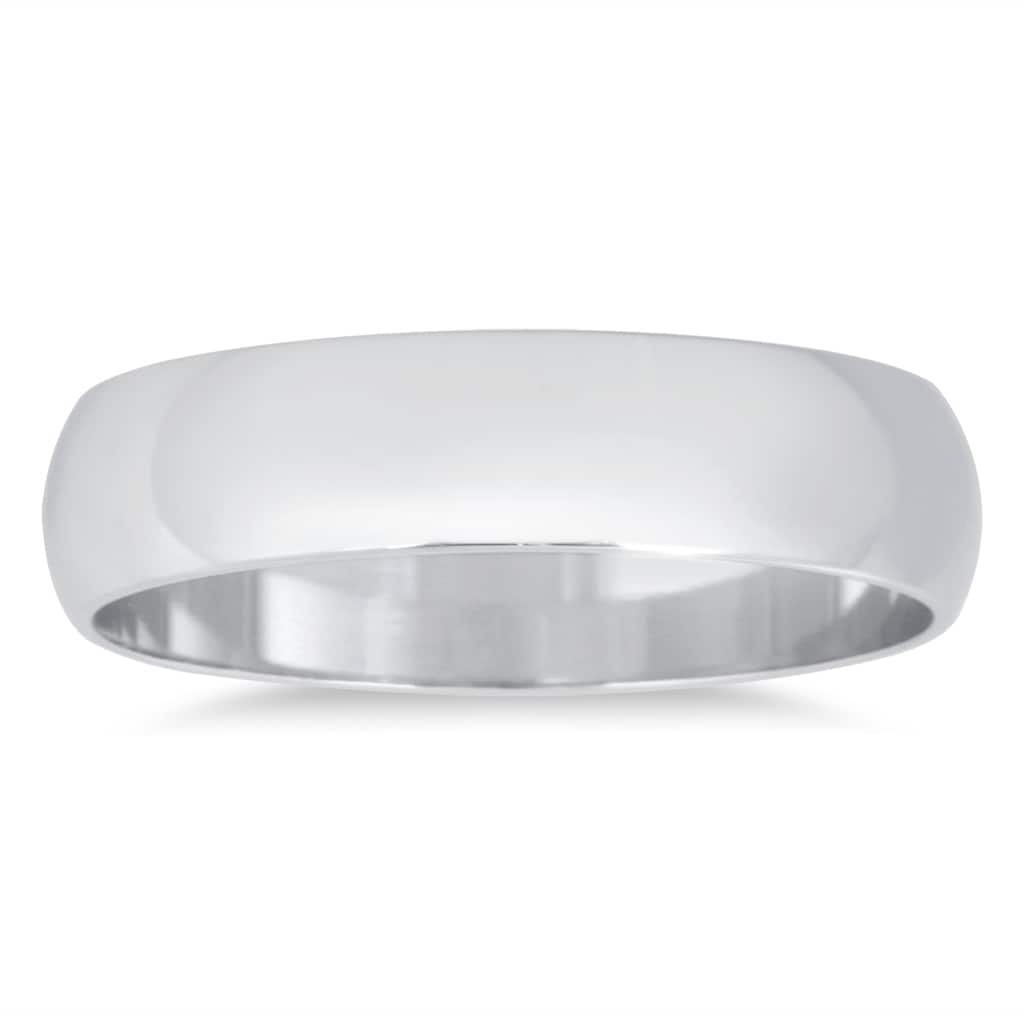 4mm Domed Comfort Fit Wedding Band in 10K White Gold