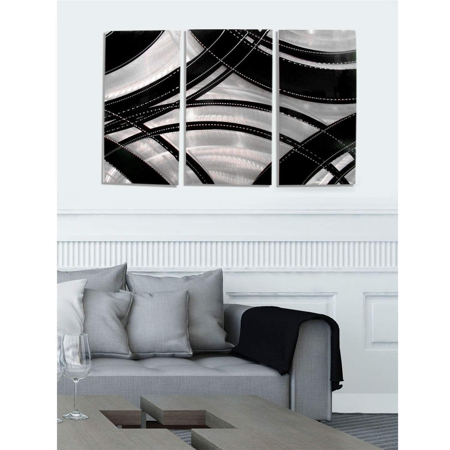 Shop Statements2000 Black Silver Abstract Modern Metal Wall Art