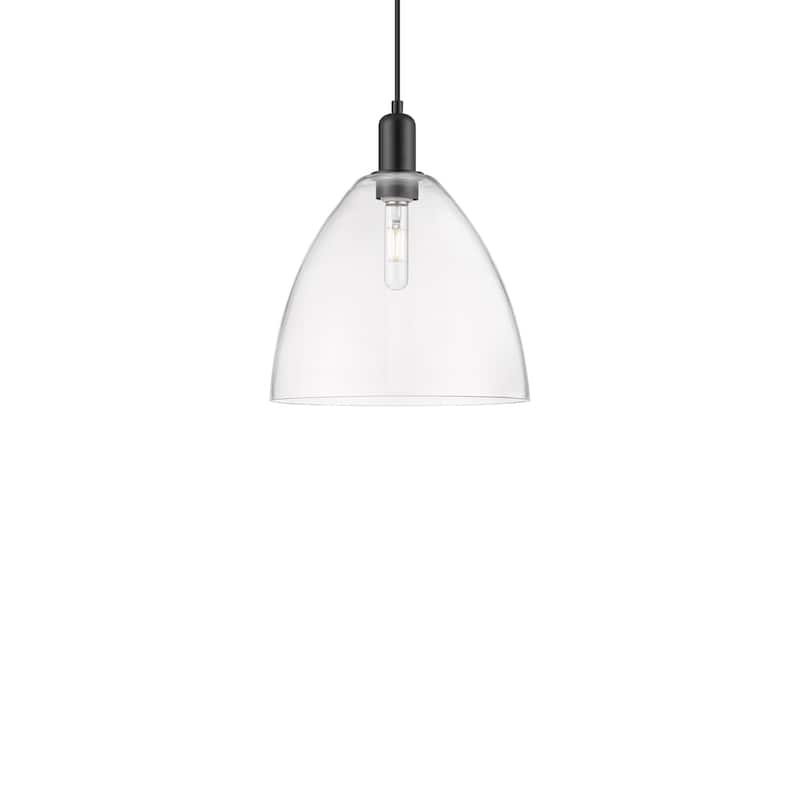 Innovations Lighting 716-1P-14-12 Bristol Pendant Bristol 12" Wide - Matte Black / Clear