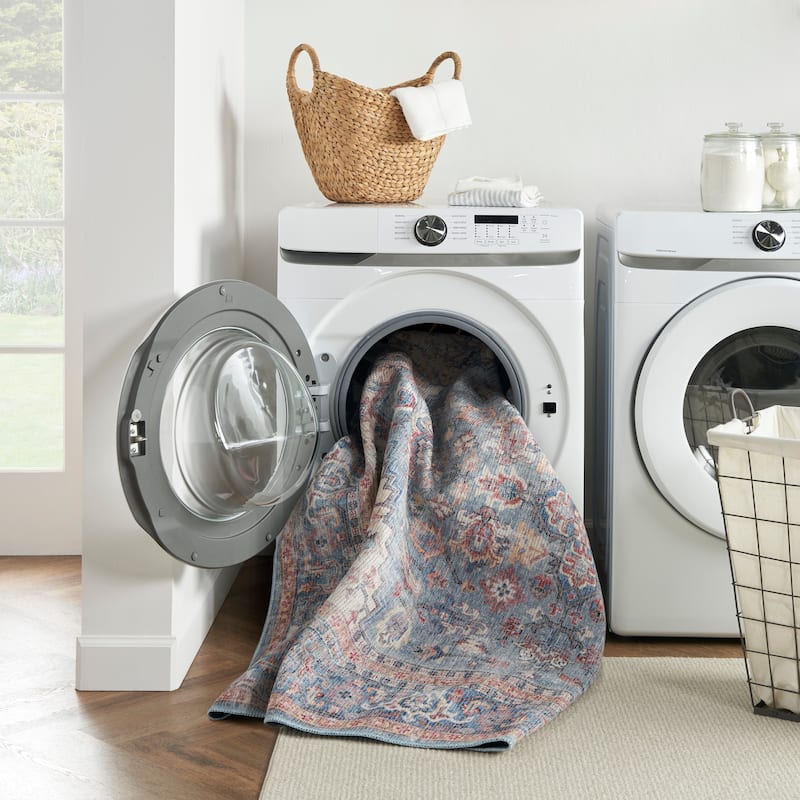 New Concept Washables Vintage Medallion Machine Washable Area Rug