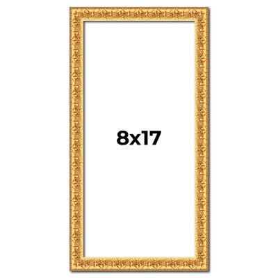 8x17 Frame Gold Real Wood Picture Frame Width 1 inches | Interior
